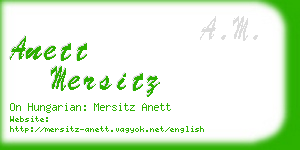 anett mersitz business card